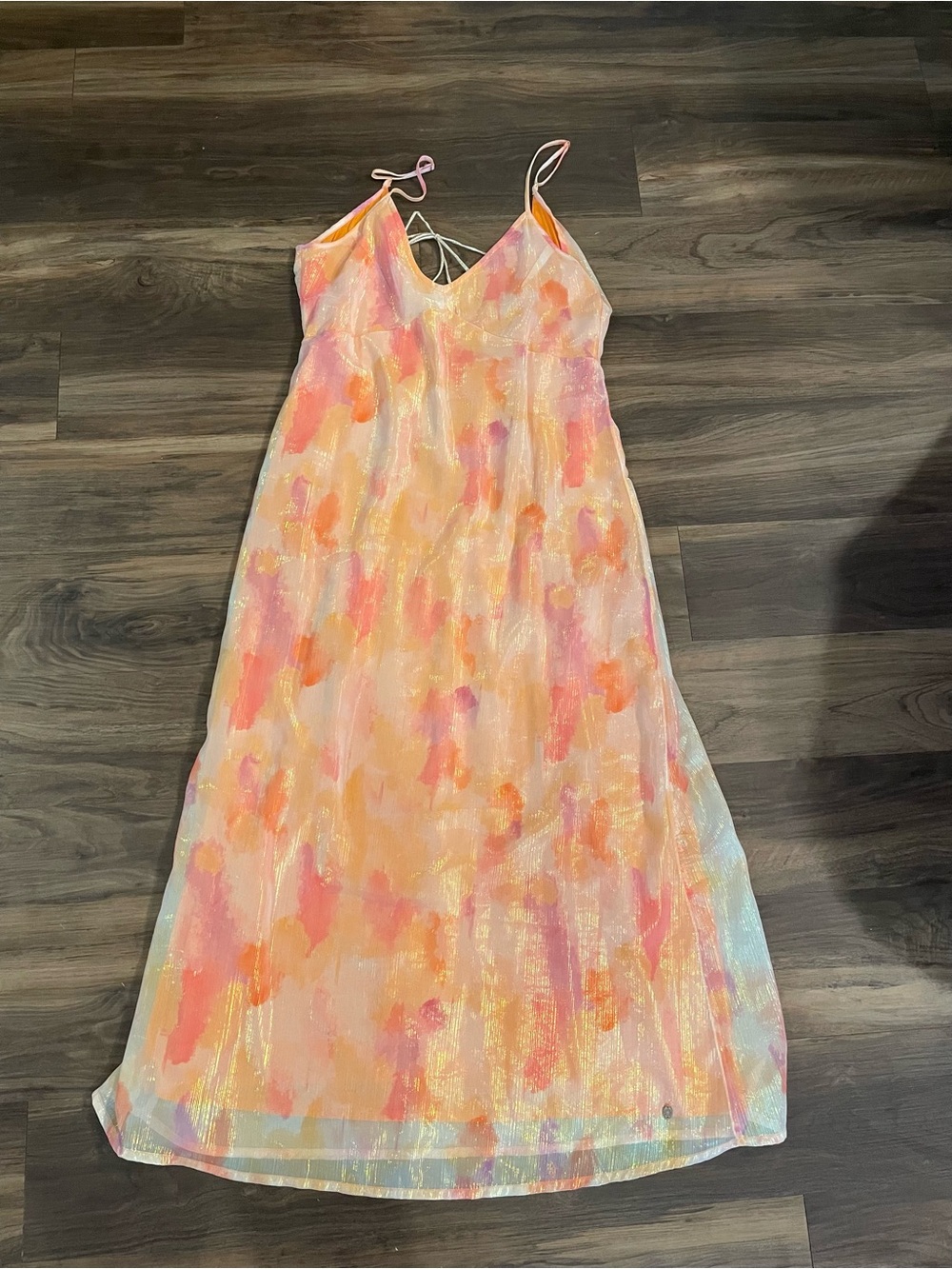 Pastel Watercolor Slip Dress with Spaghetti Straps